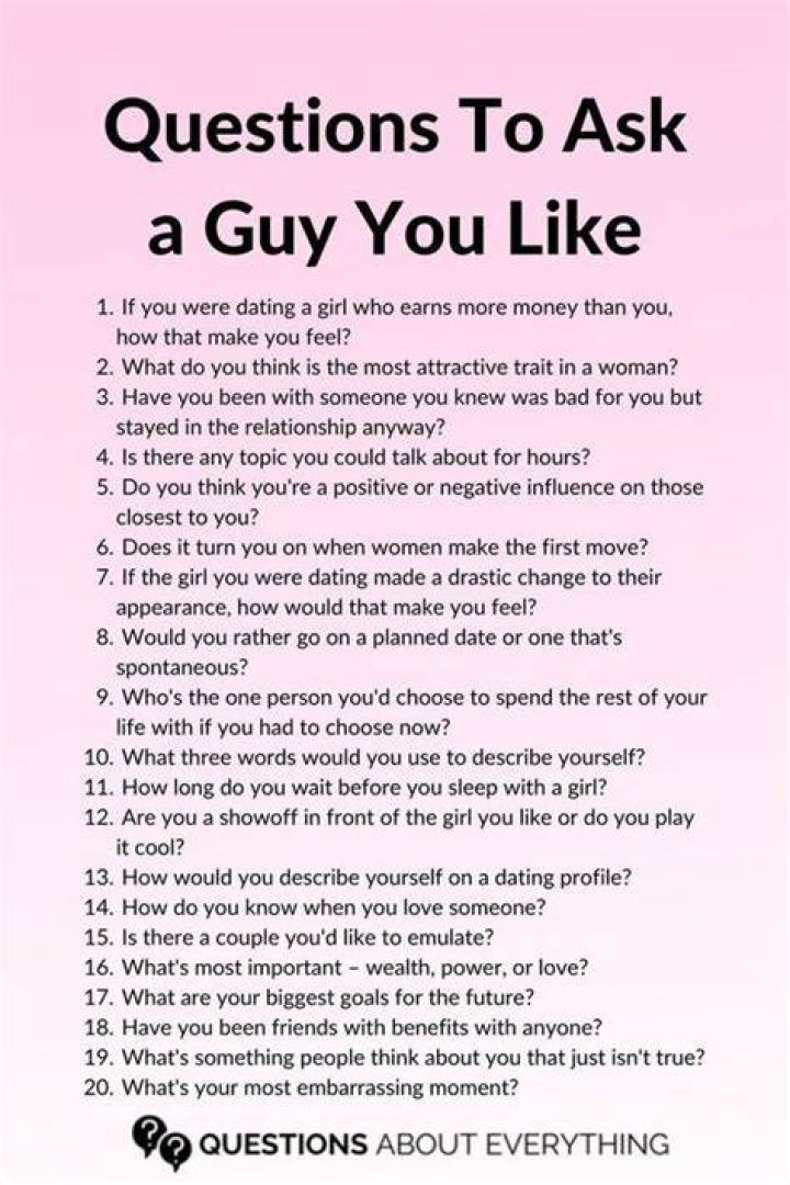 What questions can I ask a guy?