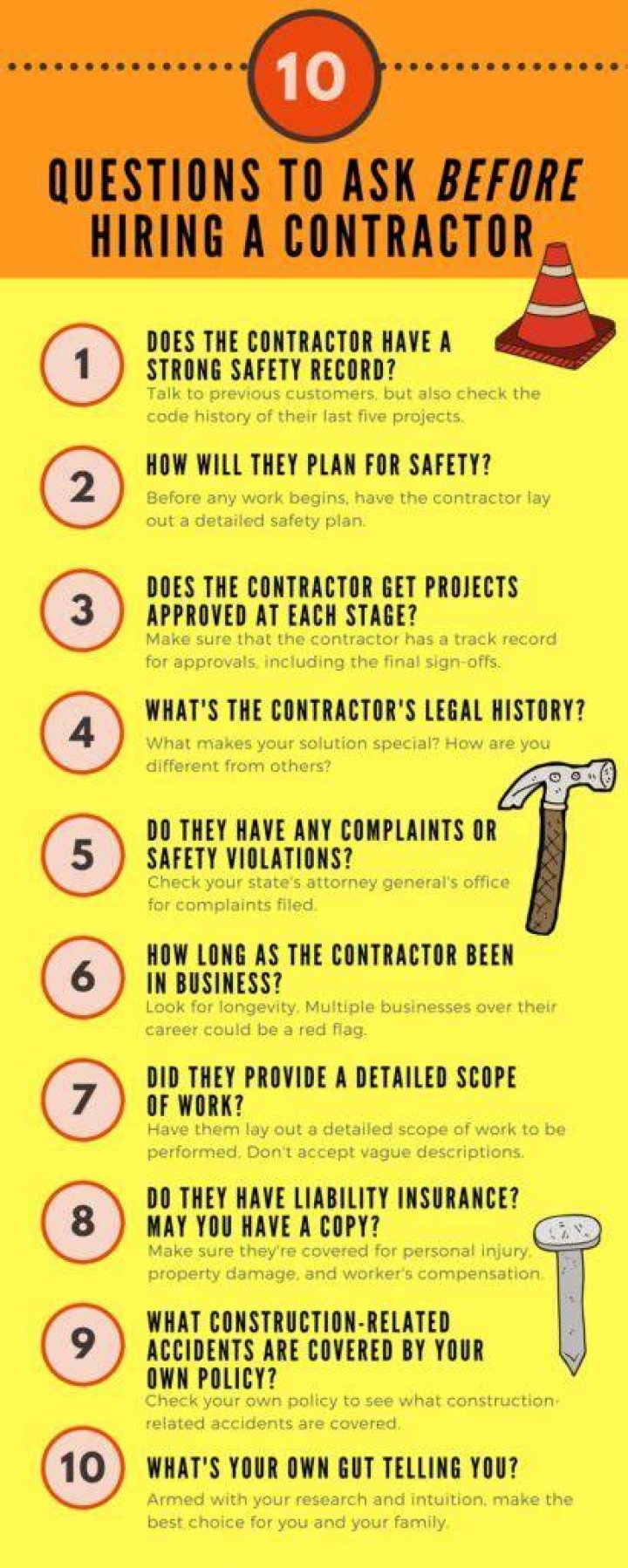What questions should a contractor ask?