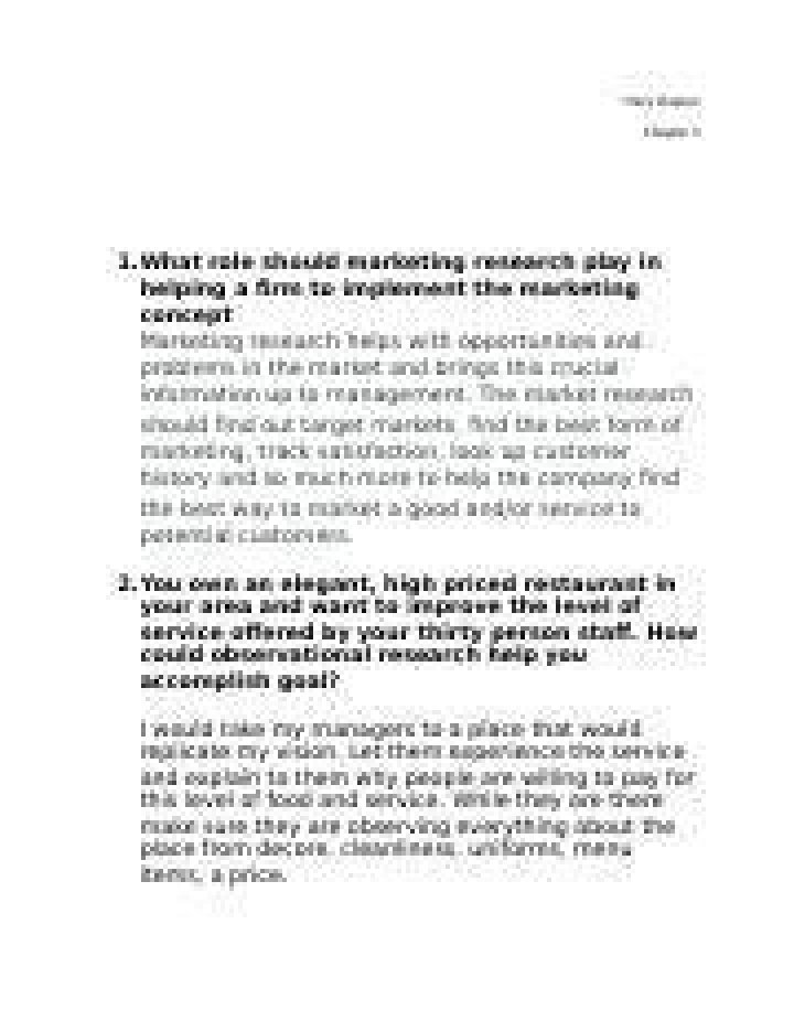 What role should a marketing research play in helping a firm to implement marketing concepts?