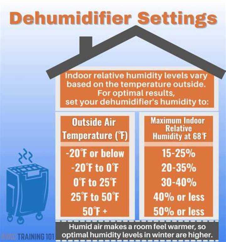 What setting should a basement dehumidifier be set at?