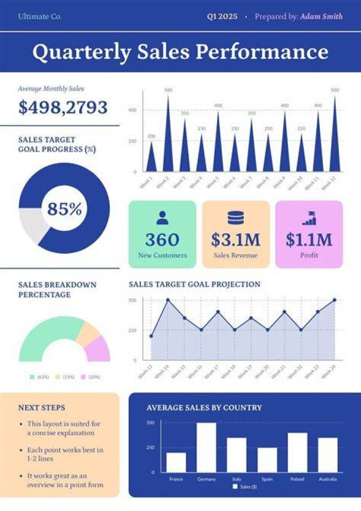 What should a sales report include?