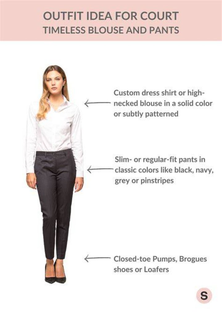 What should a woman wear to court?