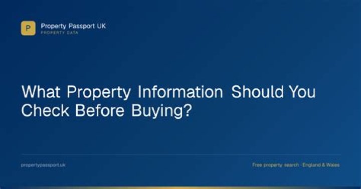 What should I check before buying a property?