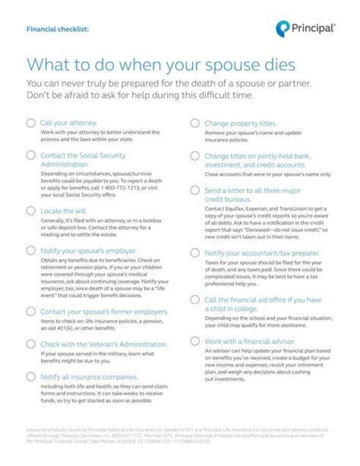 What should I do if my spouse dies in 2020?