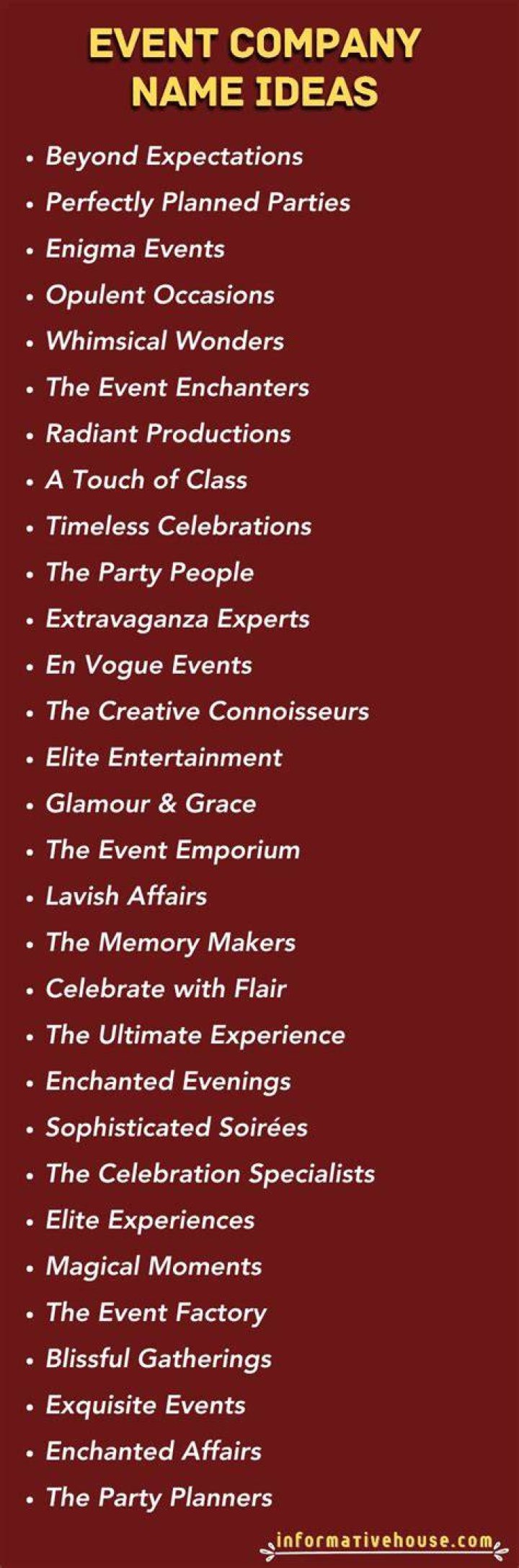 What should I name my event company?