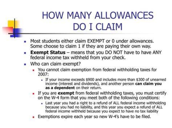 What should I put for my tax allowances?