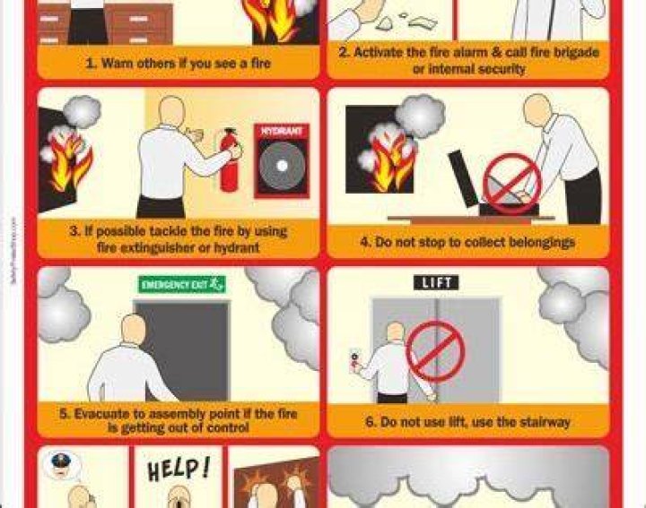 What should you do if you discover a large fire in your workplace?