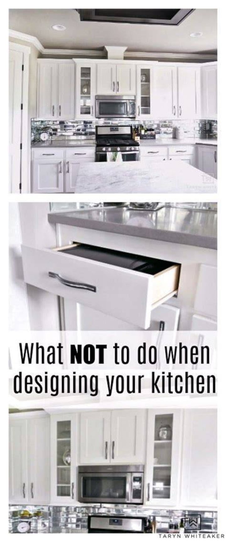 What should you not do when designing a kitchen?