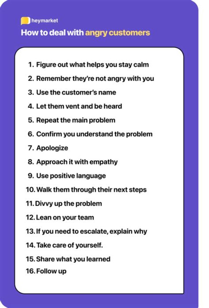 What should you not do with an angry customer?