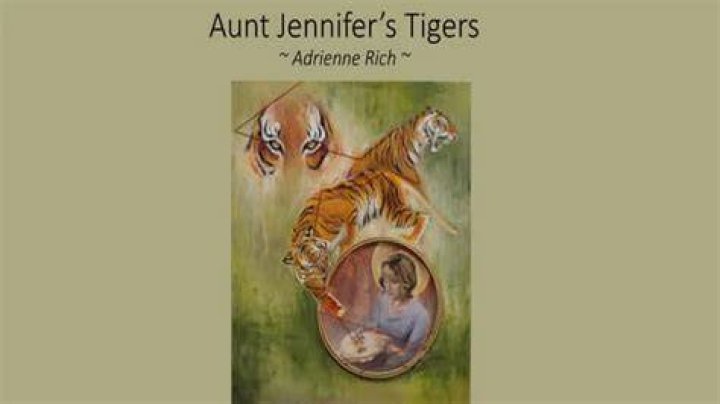 What silence does the poem Aunt Jennifer's Tiger break?