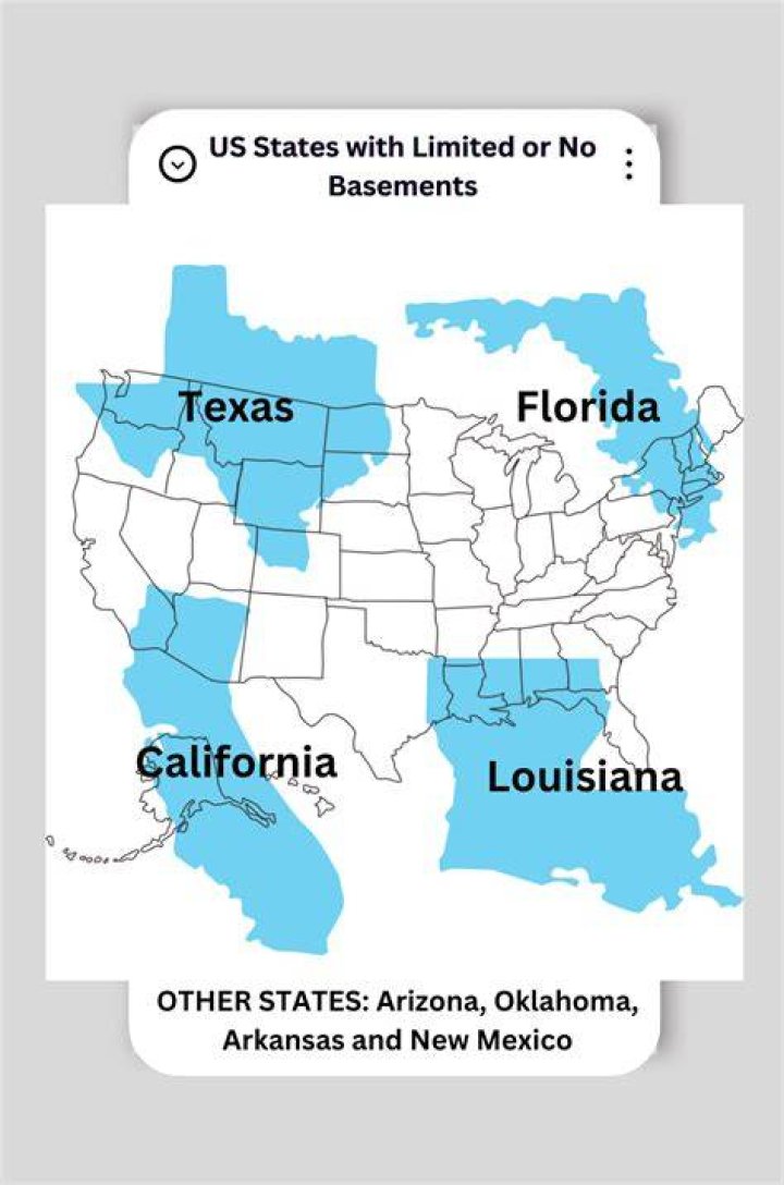 What states have no basements?