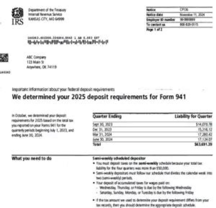 What taxes are included in a 941 deposit?
