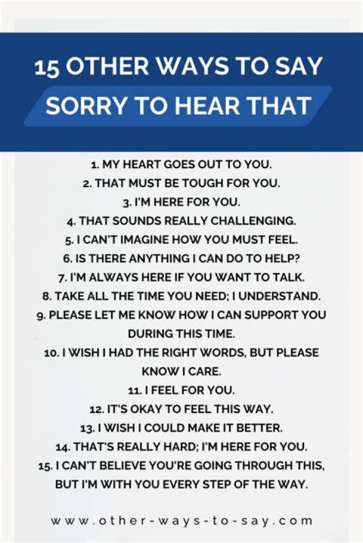 What to say other than sorry to hear that?