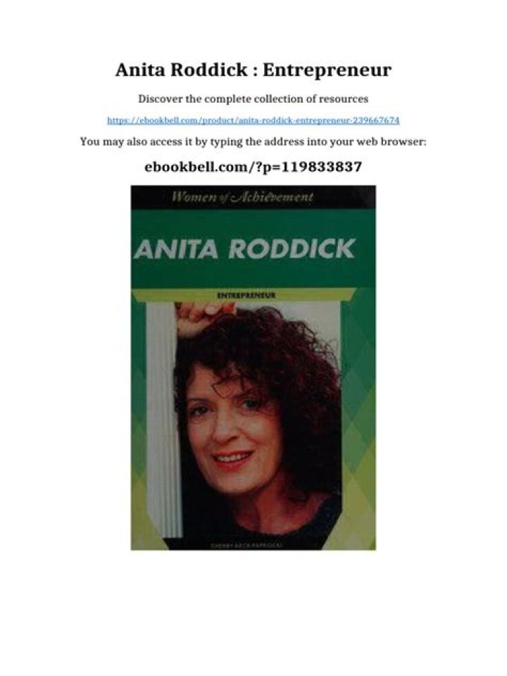 What type of entrepreneur is Anita Roddick?