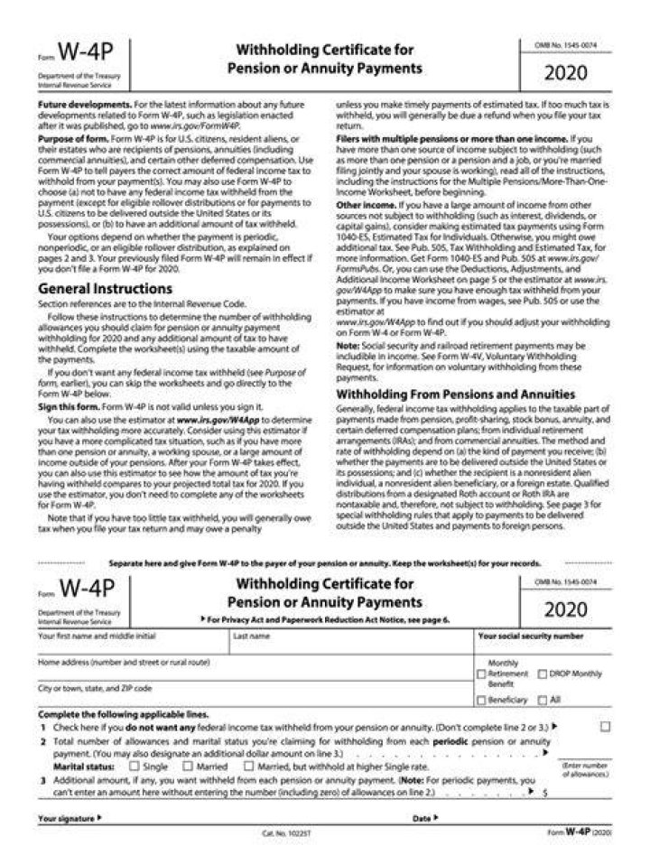 What type of payments is form W 4P used for?