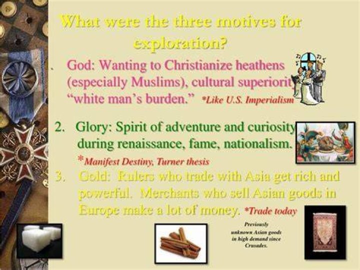 What were the 3 main motivations for Exploration?