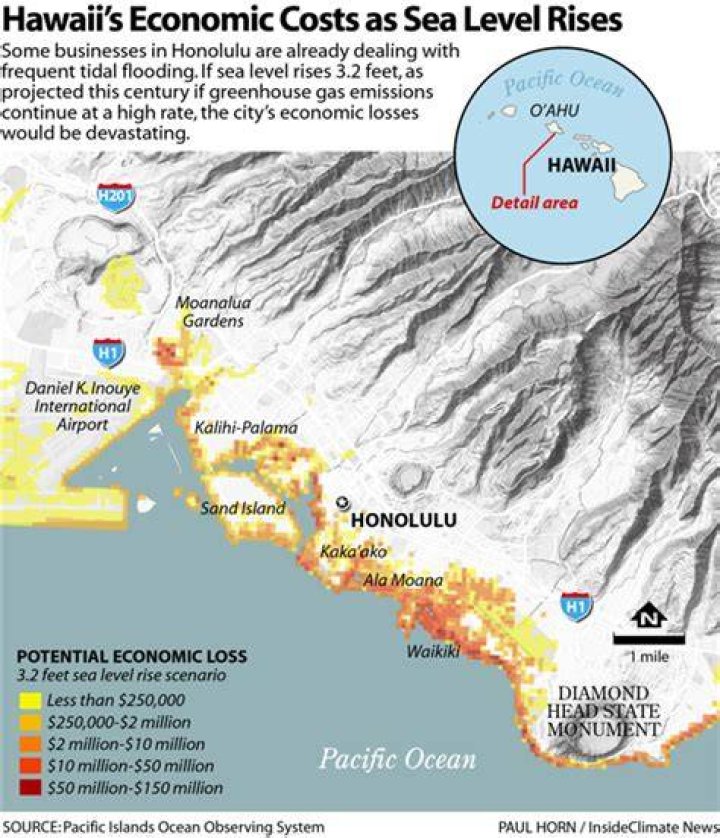 What will happen to Hawaii if sea level rises?