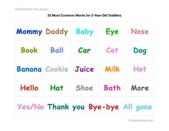 What words should a 2 year old be saying?