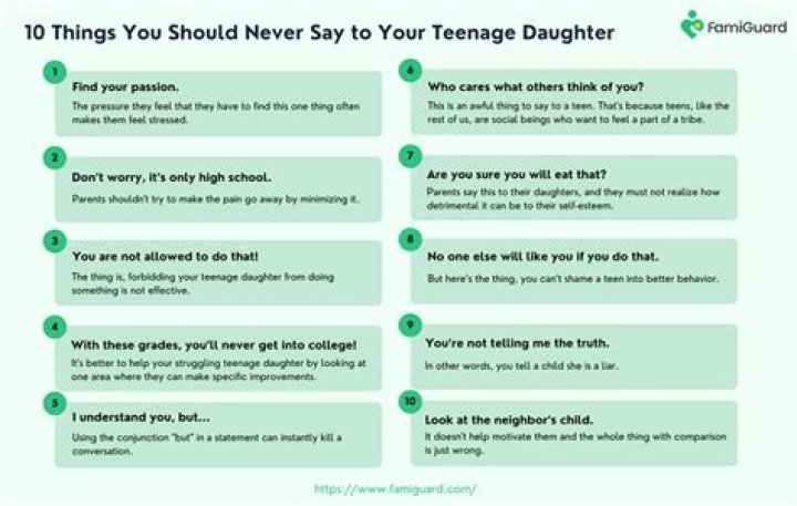 What you should never say to your teenage daughter?