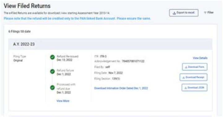 When did I file my taxes and have not received my refund?