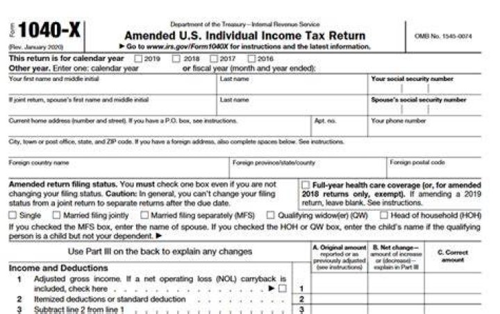 When do you have to amend your 1040X tax return?