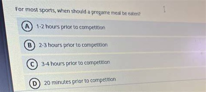 When should a pregame meal be eaten?