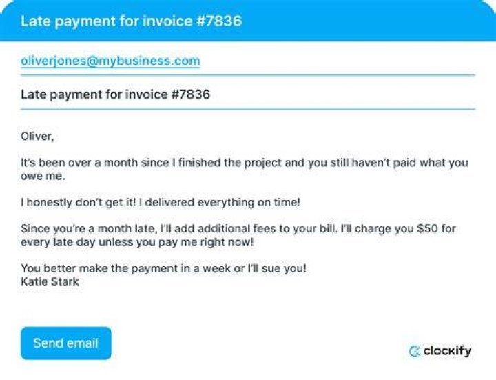 When to call or email to ask for payment?