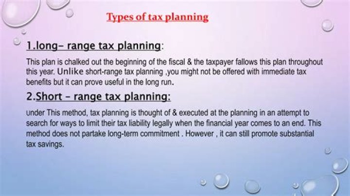 When to do long range and short range tax planning?