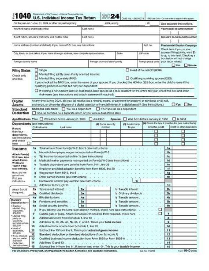 When to file Form 1040 for tax year 2014?