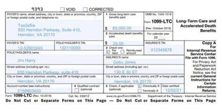 When to file Form 1099-ltc for long term care?