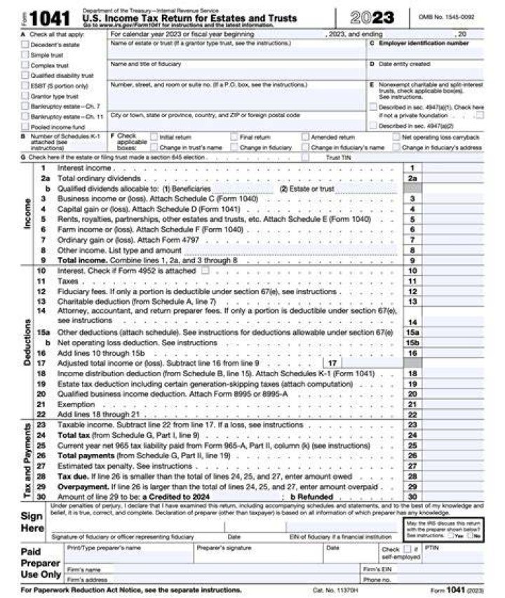When to use Form 1041 for estate tax?