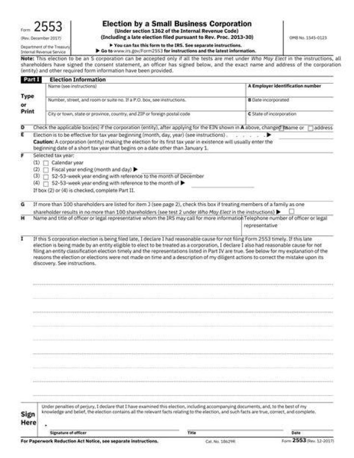 When to use Form 2553 for small business?