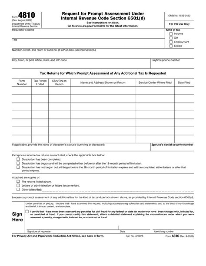 When to use form 4810?
