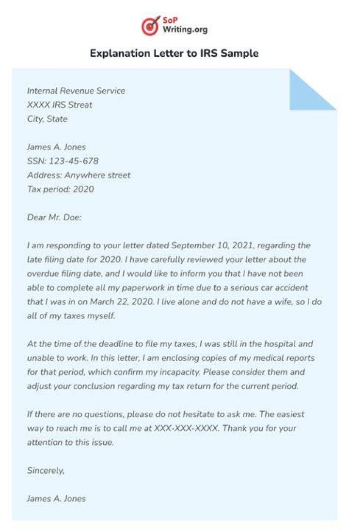 When to write a letter of explanation to the IRS?