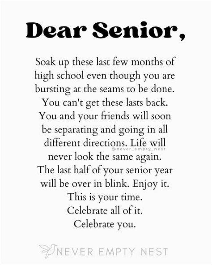 When you are a senior in high school?