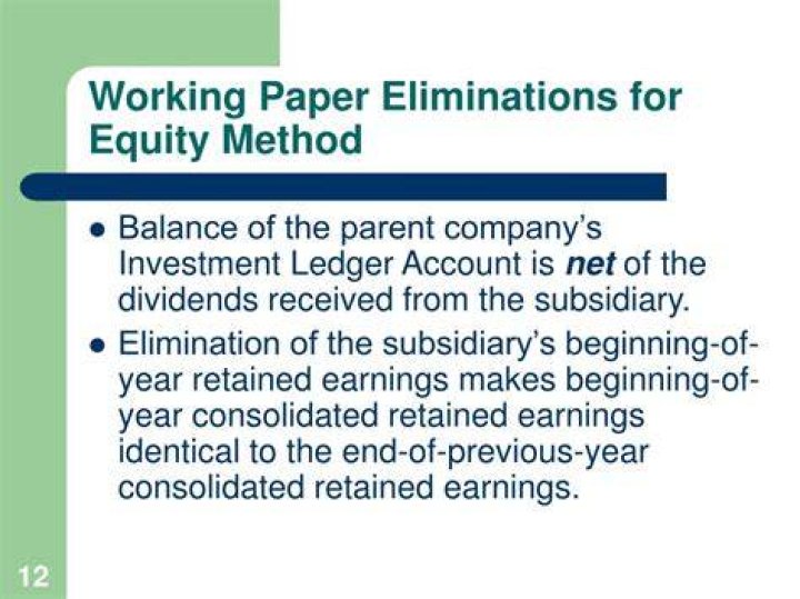 Where Are Working Paper Eliminations entered in?