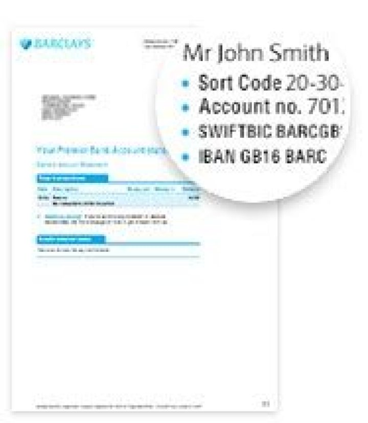 Where can I find Barclays Bank sort code?