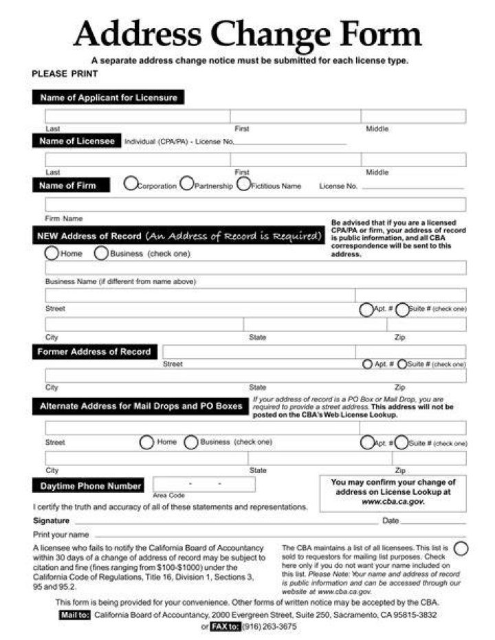 Where can I get a change of address form?
