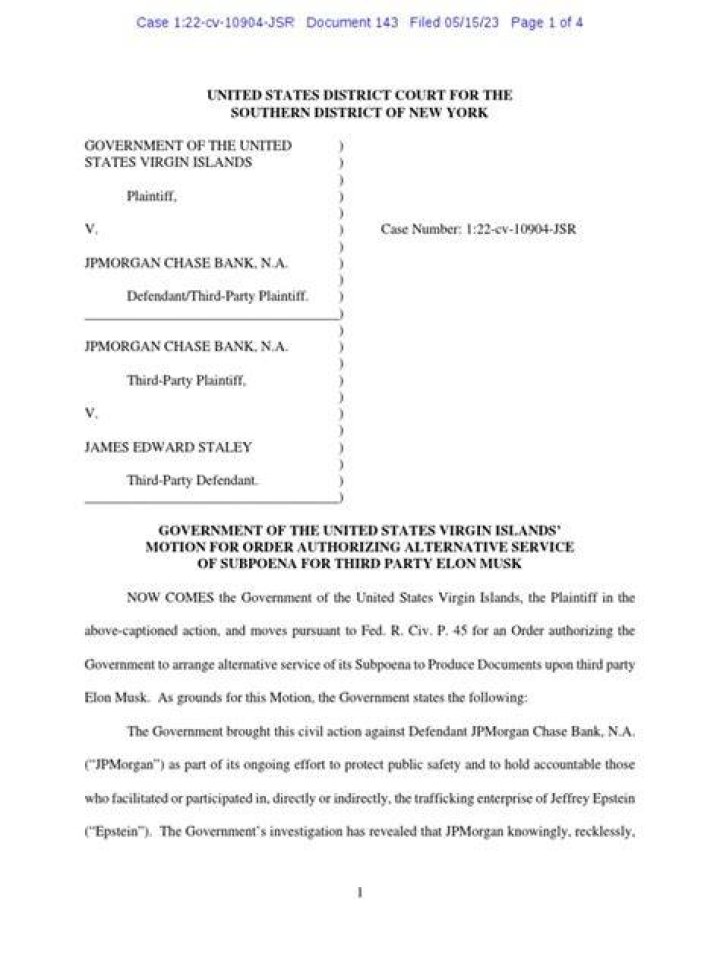 Where can I serve a subpoena on JP Morgan Chase?