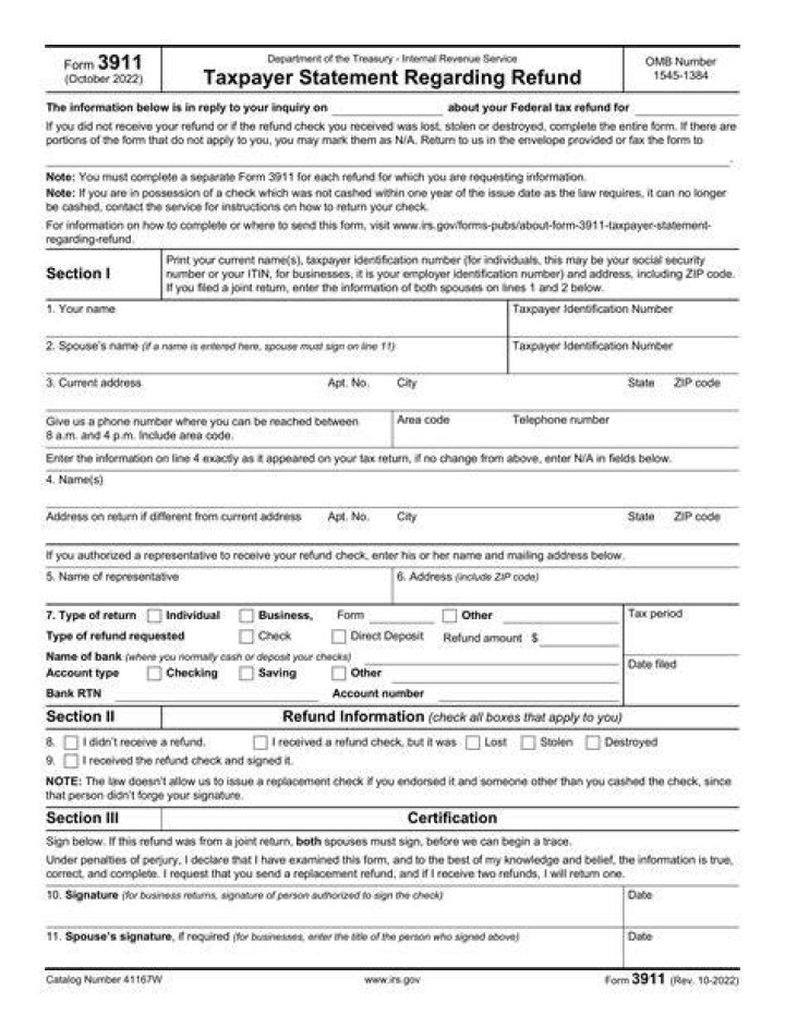 Where do I mail IRS form3911?