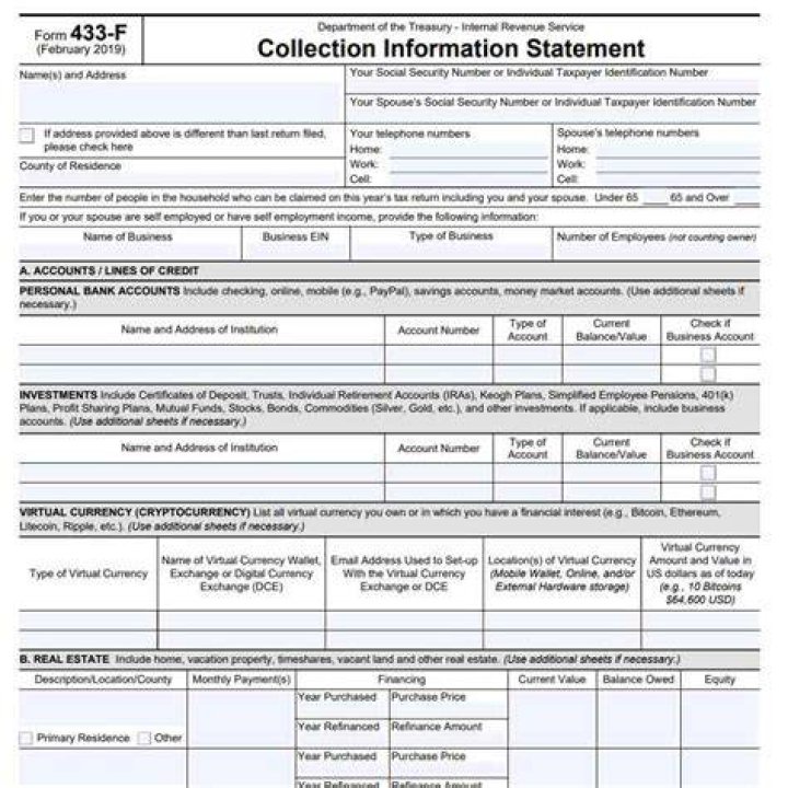 Where do I mail my IRS form 433-D?