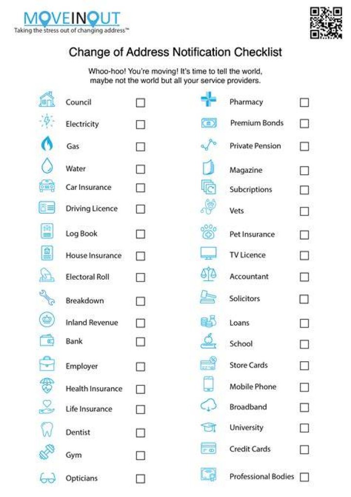 Where do I need to change my addresses when I move?
