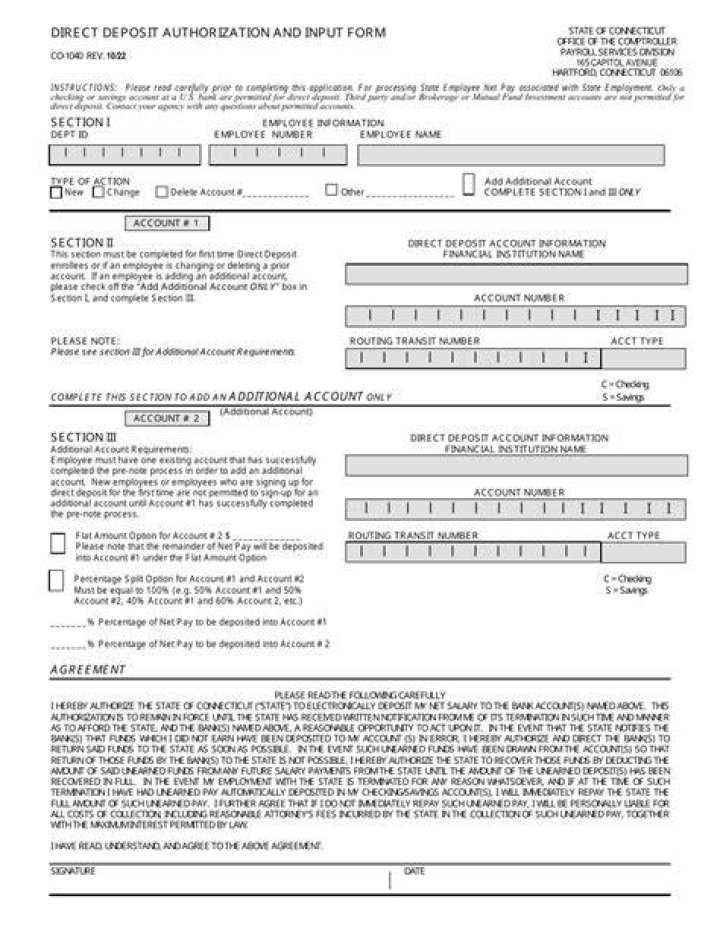 Where is direct deposit info on 1040?