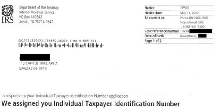 Where is taxpayer identification number located?