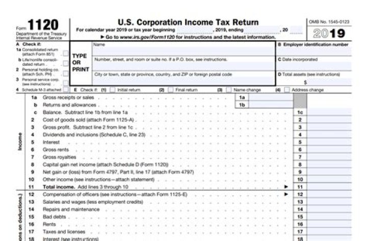 Where to find Form 1120 for tax year 2018?