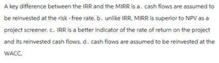 Which is better NPV or MIRR?