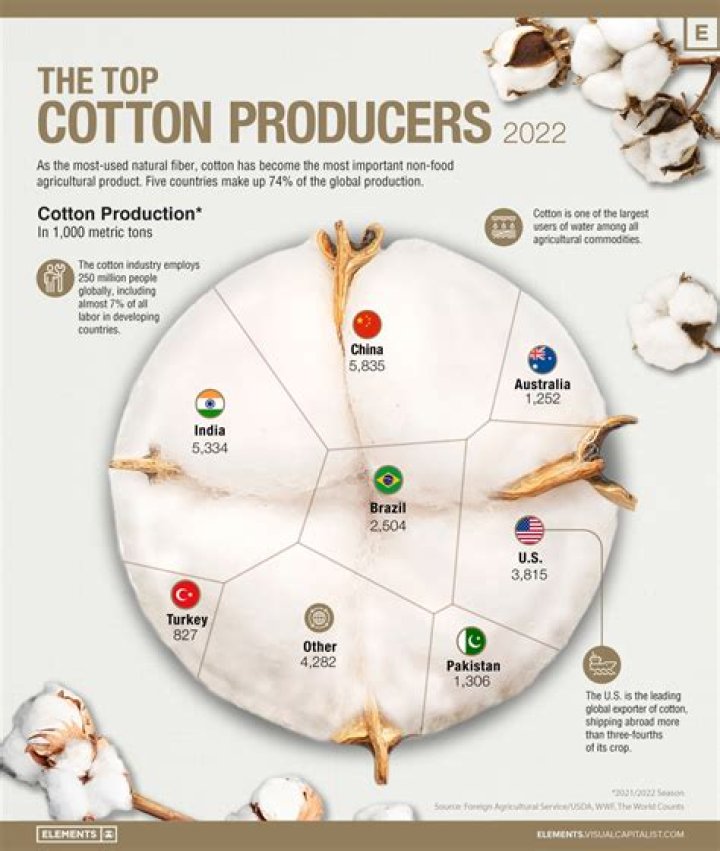 Which is the first country to go cotton?