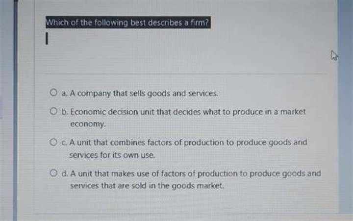 Which of the following best describes the goals of the firm?