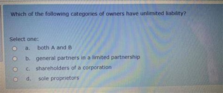 Which of the following categories of owners have unlimited liability?