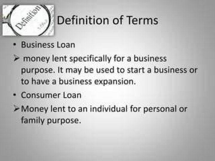 Which of the following is money lent to an individual for personal or family purposes?